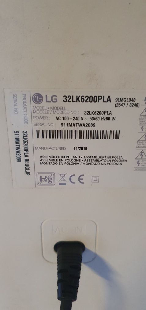 Tv lcd LG 32" peças