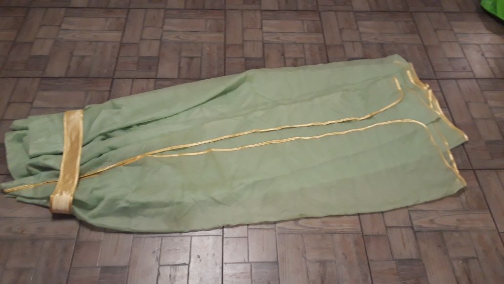 Baldachim 155x570 bajeczny łóżeczko szeroki tiulowy delikatny zielony