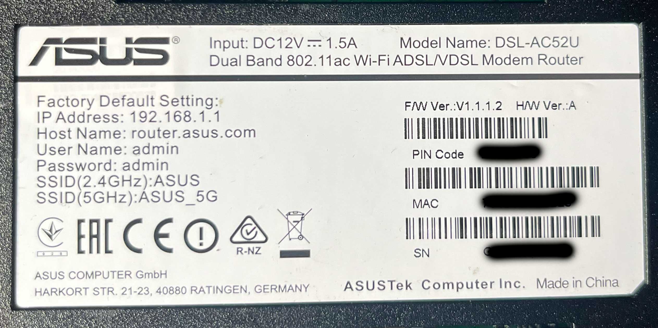 Router Wifi | modem ADSL - ASUS - 750Mb/s