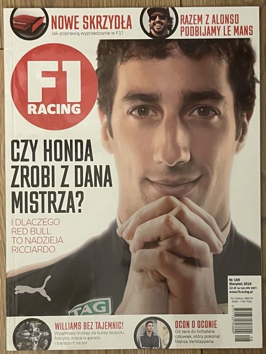 Czasopismo F1 Racing numer 169 sierpień 2018