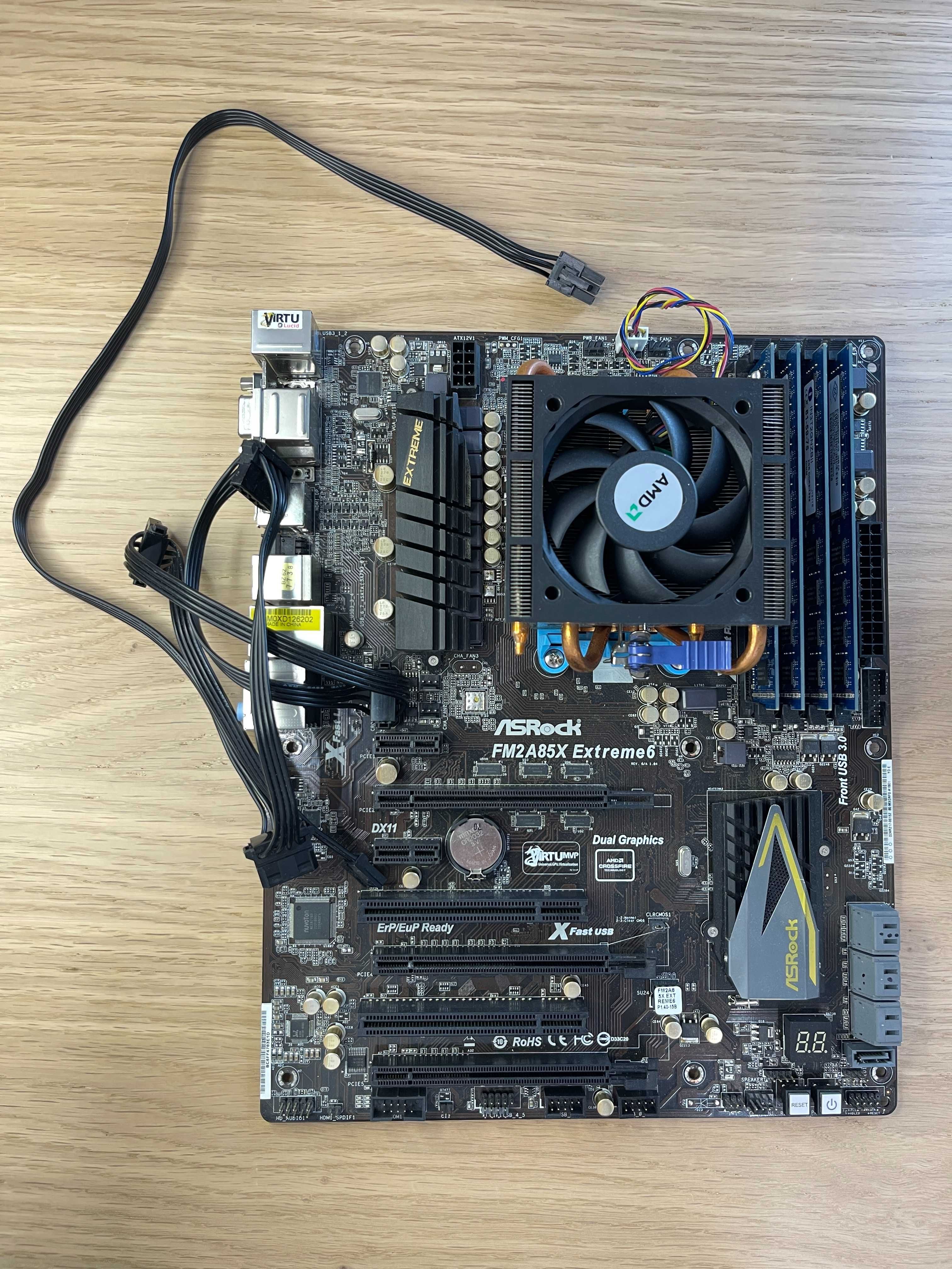 Płyta główna Asrock FM2A85X Extreme 6 z procesorem i RAM