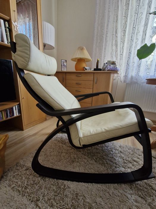Bujany fotel skórzany