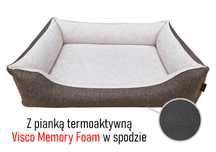 Pluszowe ortopedyczne legowisko posłanie dla psa 80x60 brązowy/beż