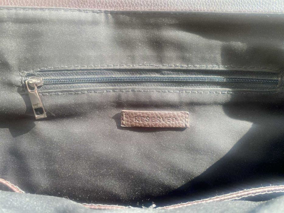 Torba Reserved, ekoskóra, z paskiem na ramię, pikowana, używana