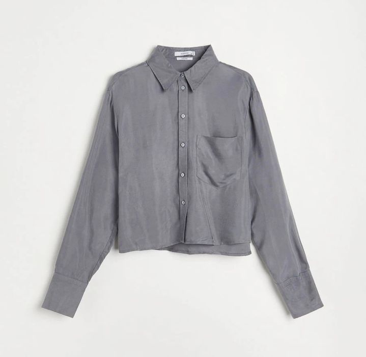 ZESTAW Koszula + spodnie z cupro i wiskozy luźny modny design modelka