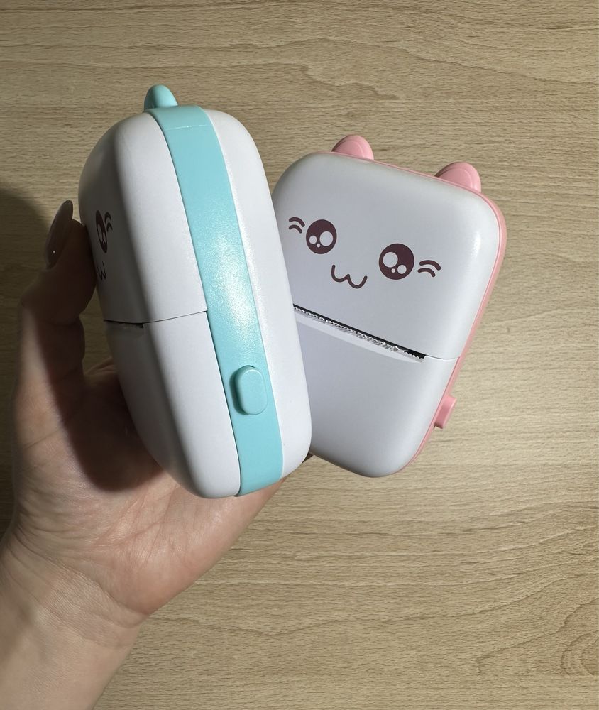 Міні-принтер мега набір mini printer рожевий, бірюзовий