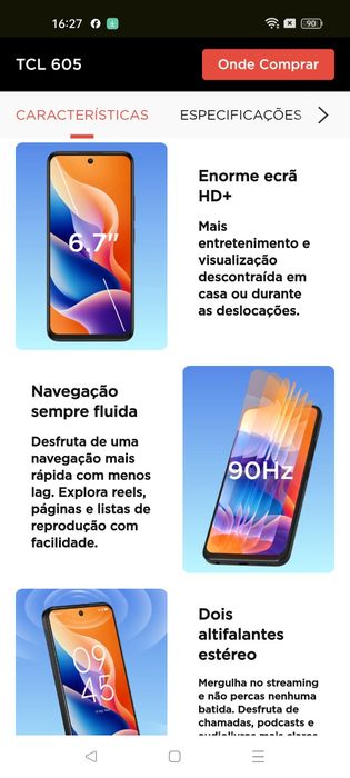TCL 605 12gb RAM novo a prova de água/factura e garantia d 3 anos/capa