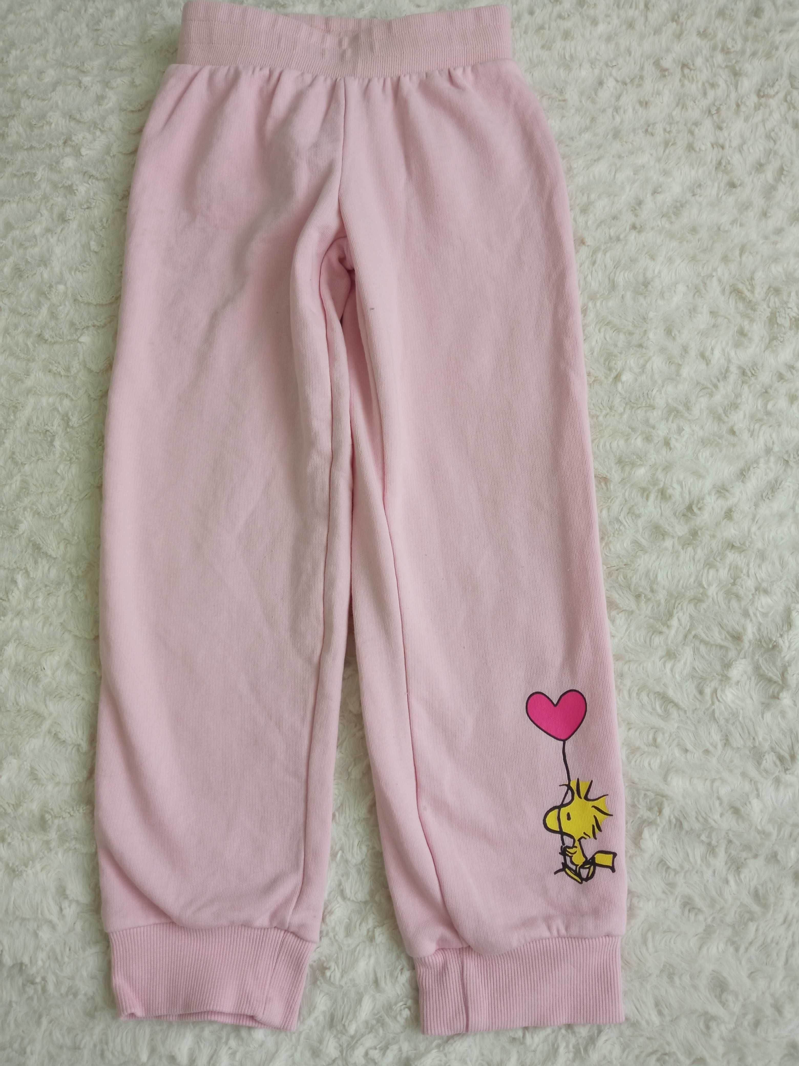 Spodnie różowe ze Snoppy 110-116