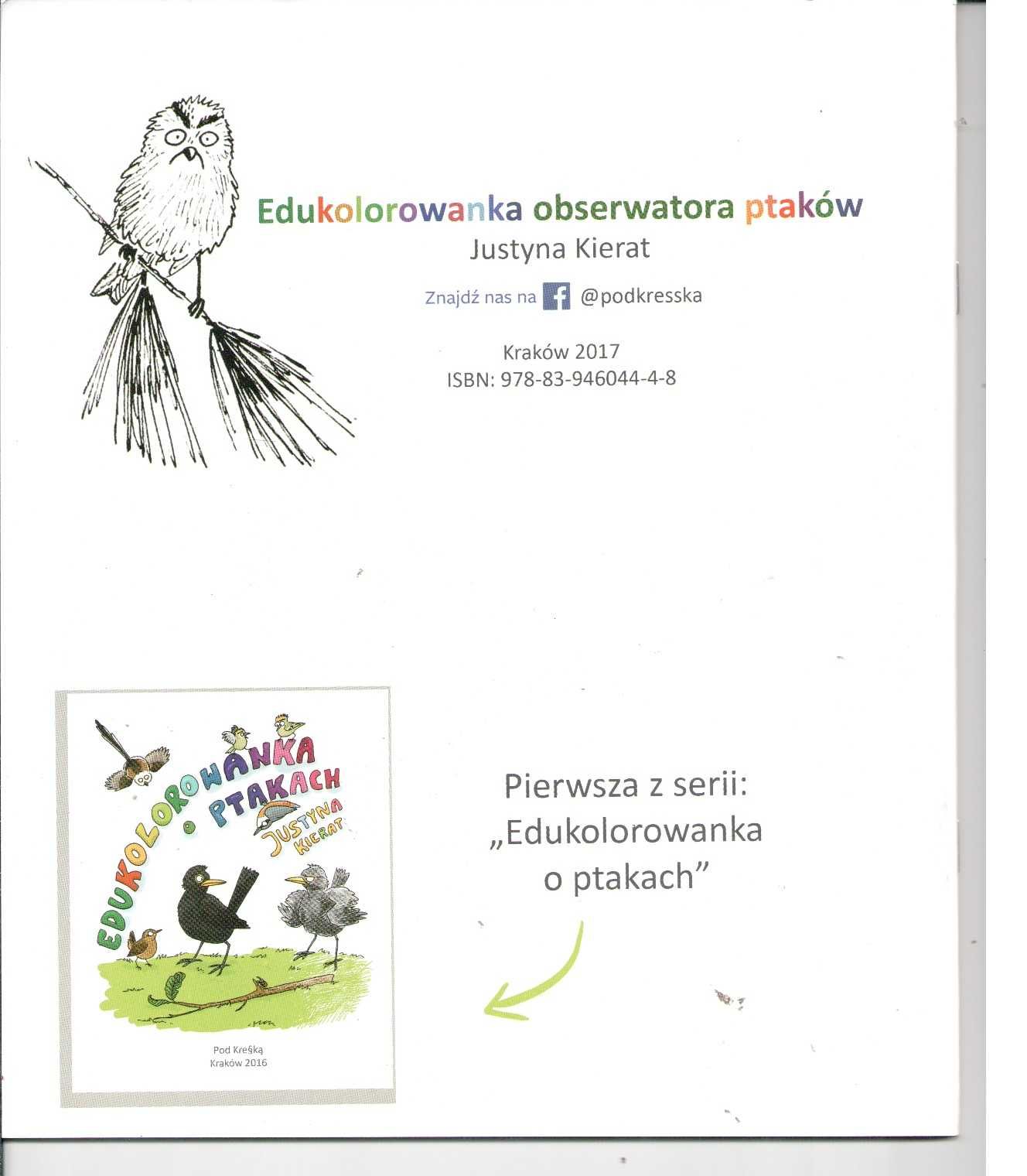 Edukolorowanka obserwatora ptaków Justyna Kierat