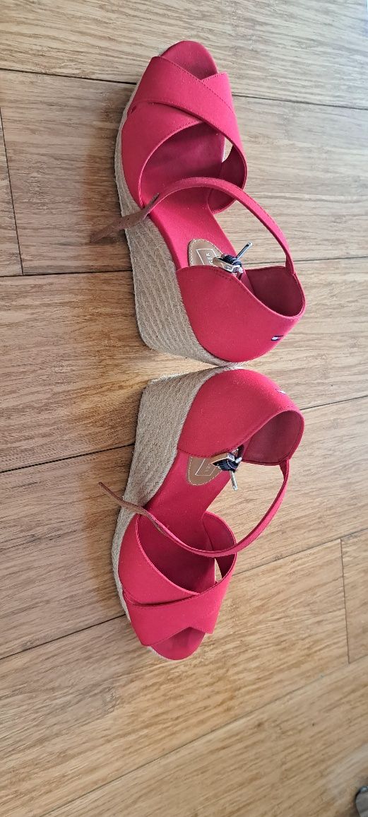 Sandały espadryle koturny Tommy Hilfiger stan idealny rozm.40