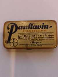 Stare, przedwojenne, metalowe pudełko po leku Panflavin BAYER