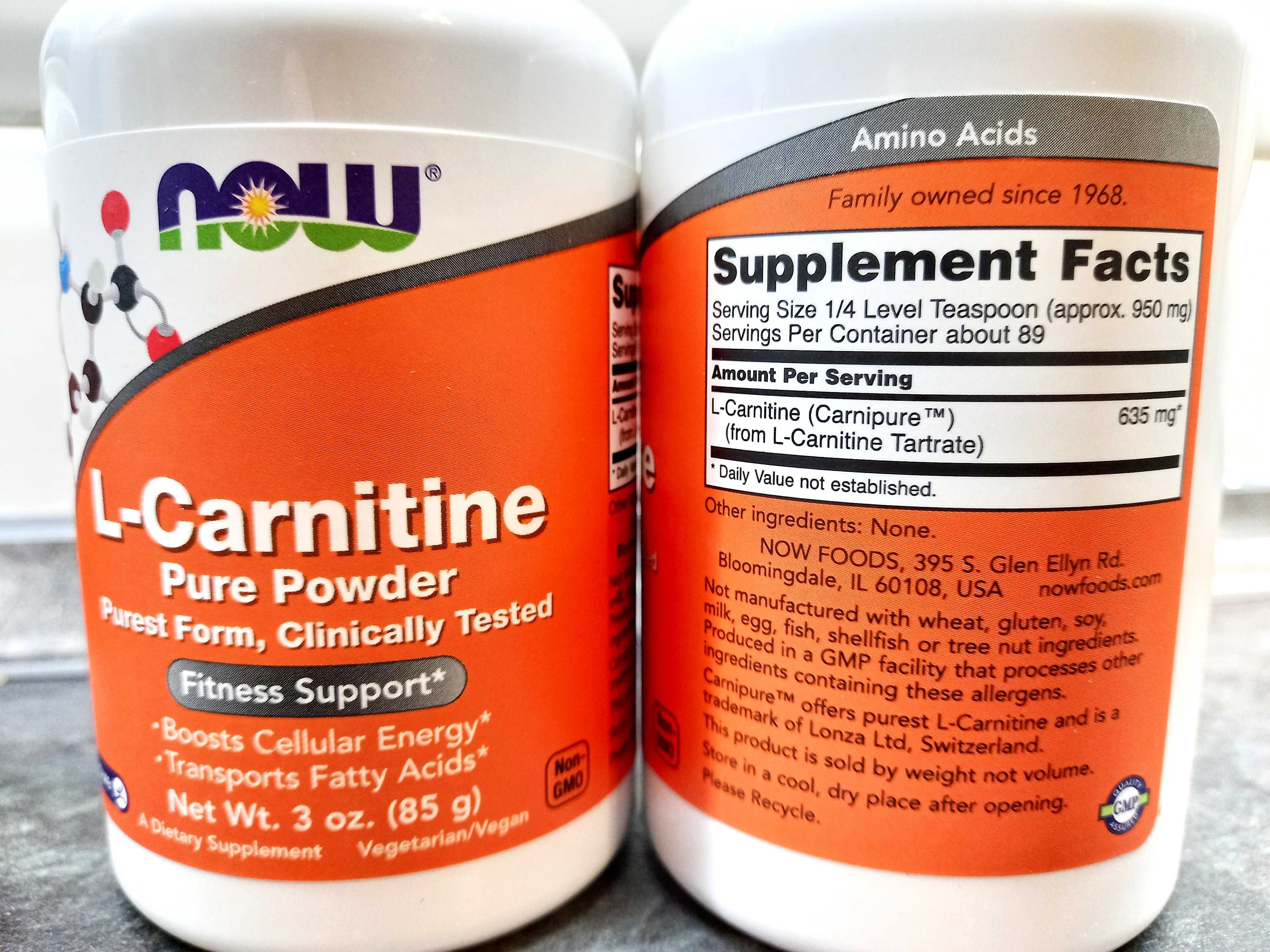 Now Foods, L-Carnitine Carnipure (85г), L-карнитин жиросжигатель