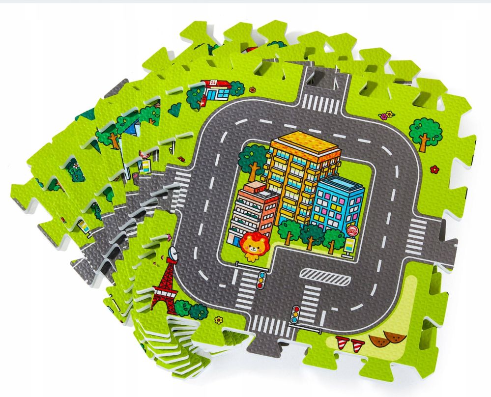 ULICA MATA PUZZLE DYWAN Dla Dzieci Mapa Miasta 9 szt