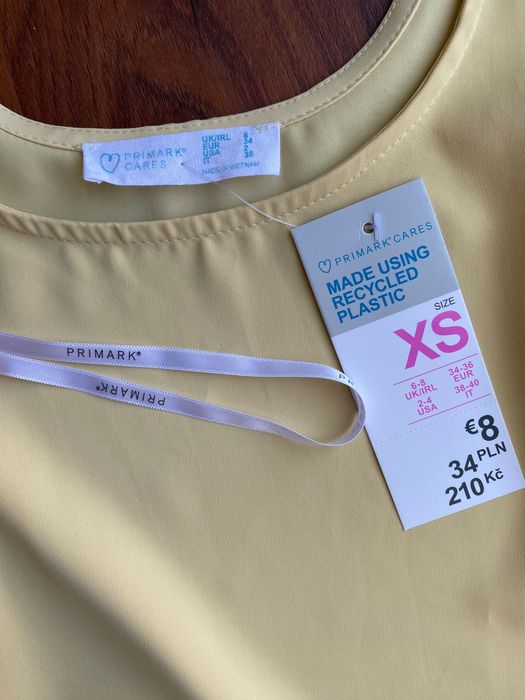 Новий топ Primark XS eu34 uk6 нарядна майка блуза кофточка літня жовта