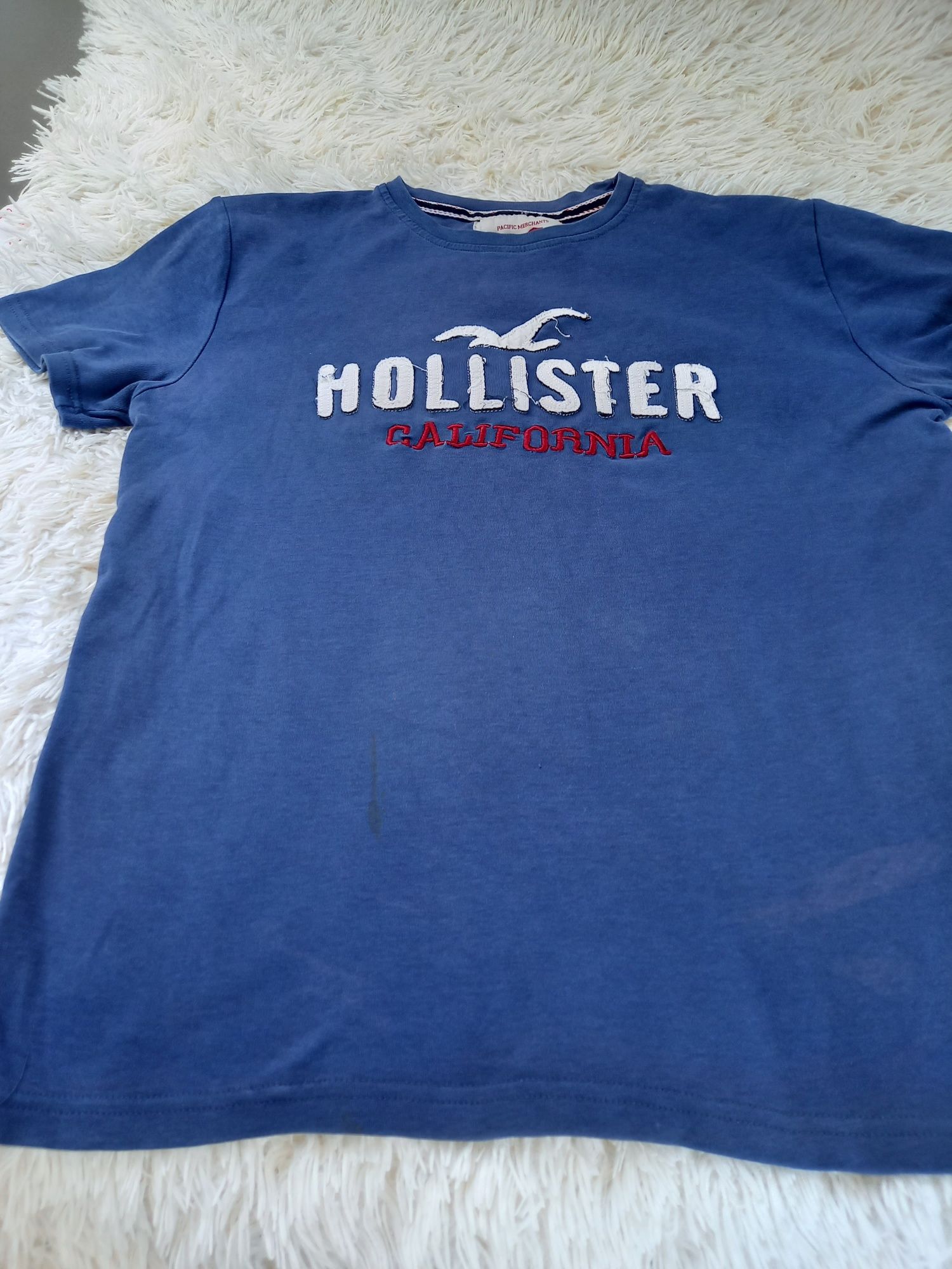 T-shirt męski hollister niebieski rozmiar xl