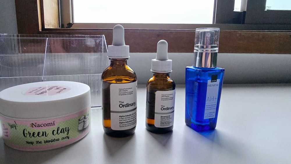 Conjunto cosméticos The Ordinary + Organizador + Argila Verde + Renew