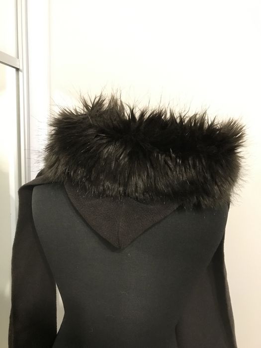 Szal z kapturem ciemny brązowy