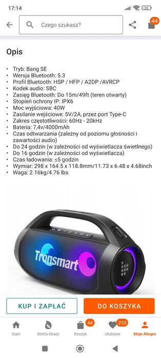 Głośnik TronSmart 40Watt