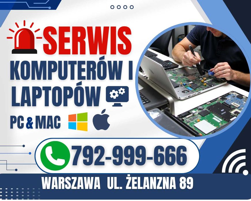 Serwis komputerów i laptopów Żelazna 89 W-wa