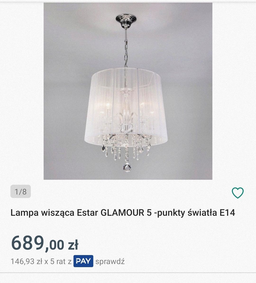 Lampa wisząca Estar Glamour kryształy