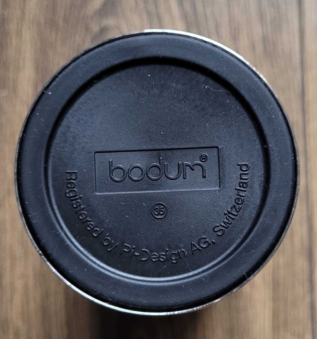 kubek termiczny Bodum Travel Mug 0,35l 350ml srebrny czarny zadbany