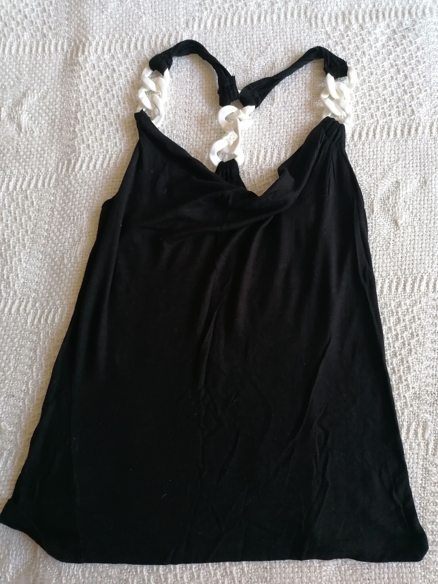 6 x koszulka/top, reserved, H&M, Endo, lato, na jedno ramię, etno/haft