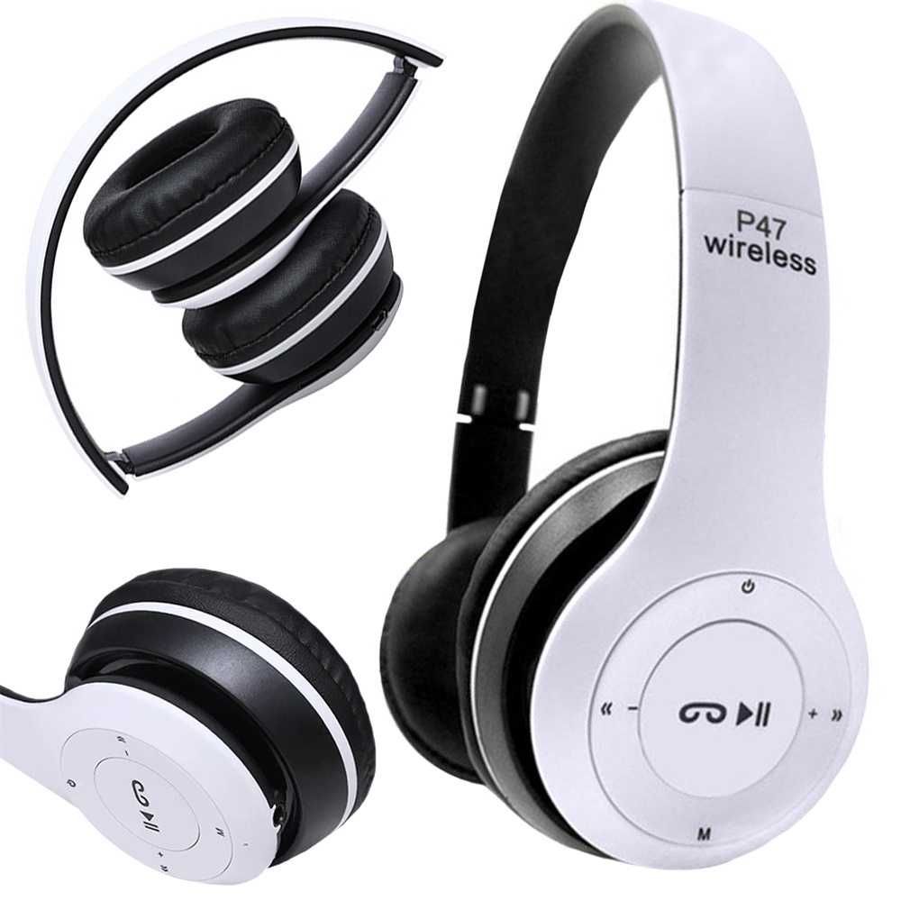Auscultadores P47 5.05+EDR sem fio bluetooth com microfone MP3 Rádio