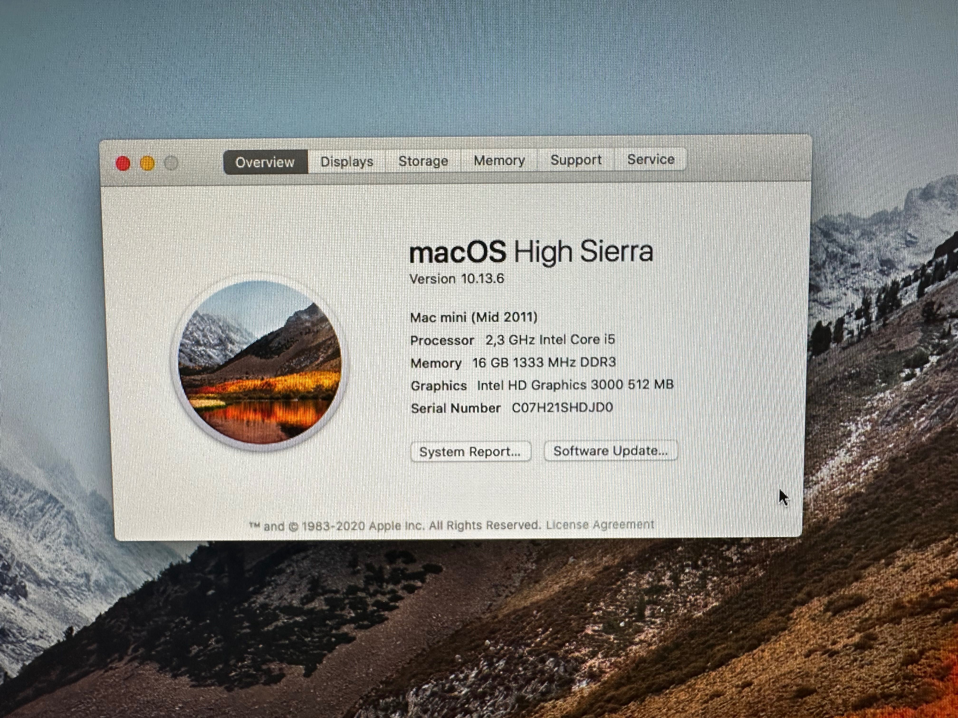 MacMini Core I5 16G RAM 500G SSD