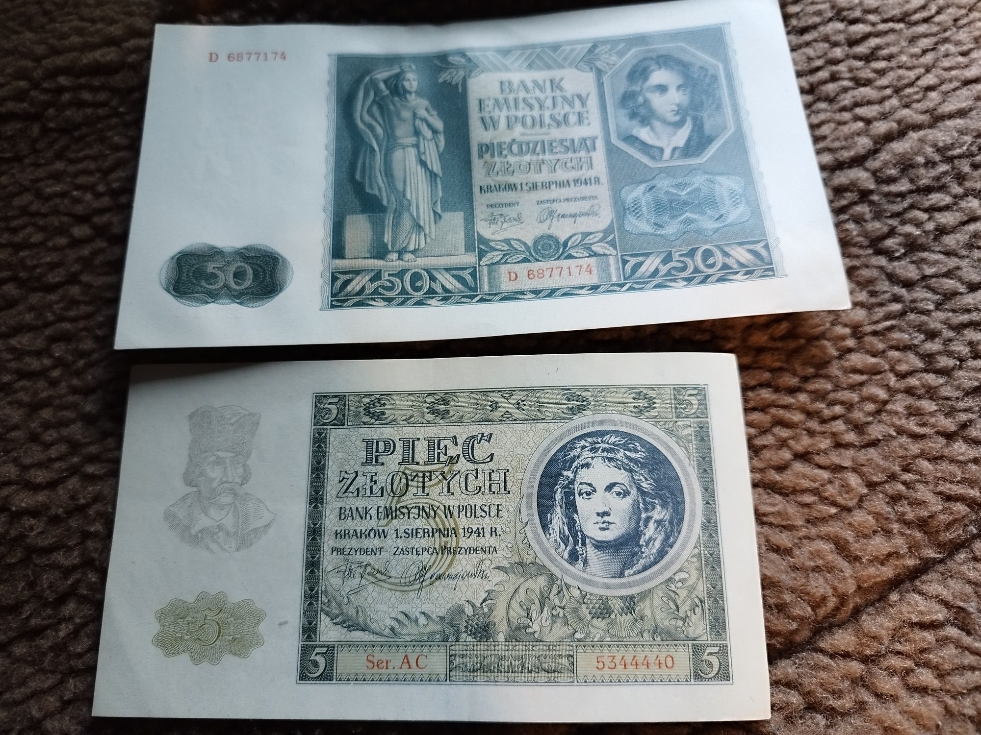 2-zestaw starych banknotów stany ok