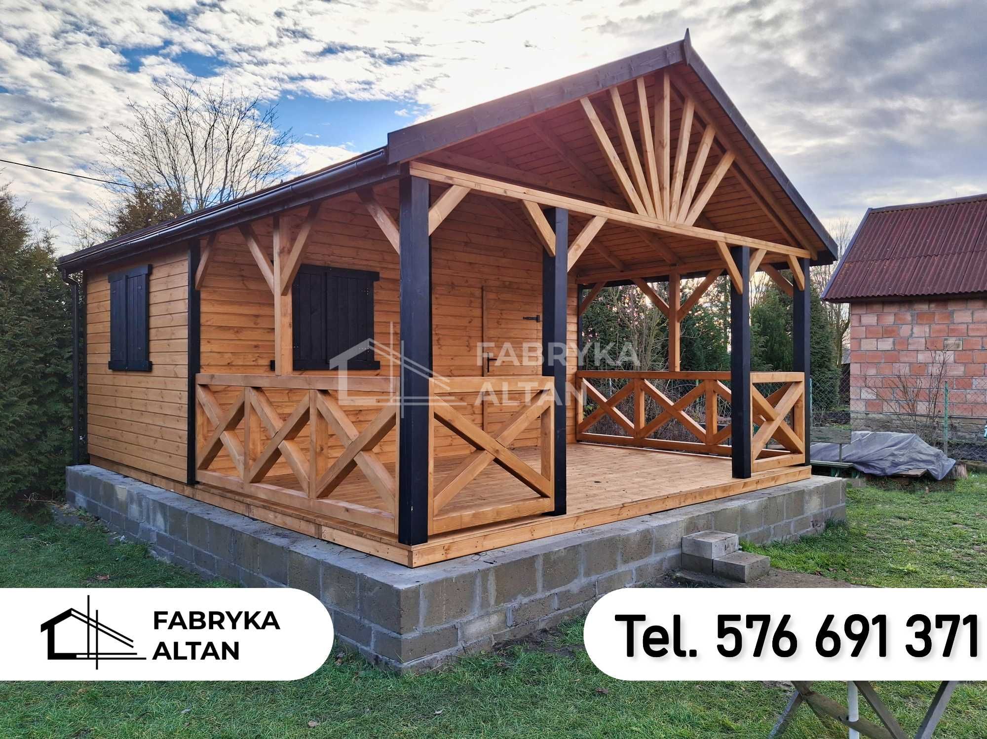 Domek letniskowy, drewniany, ogrodowy, FOX 5x6 Fabryka altan,parterowy