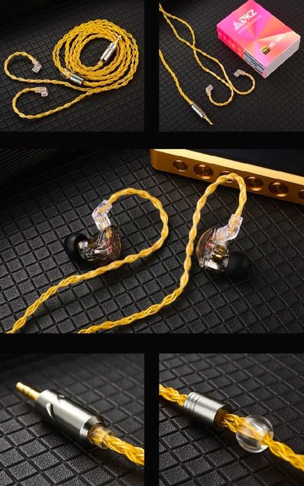 Kabel QKZ T1 8 żyłowy, QDC, 3.5mm Blue/Gold/Brown