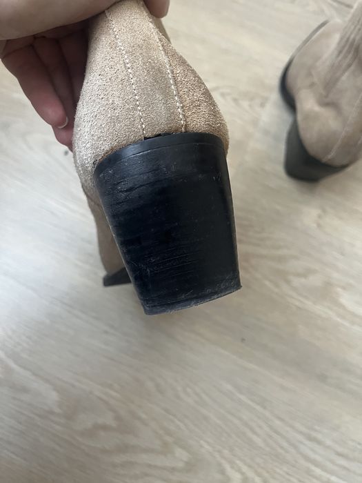 Козаки бежеві, натуральна замша