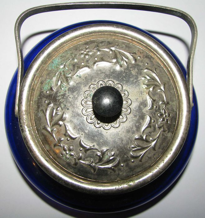 СССР Ваза конфетница сахарница Синее стекло