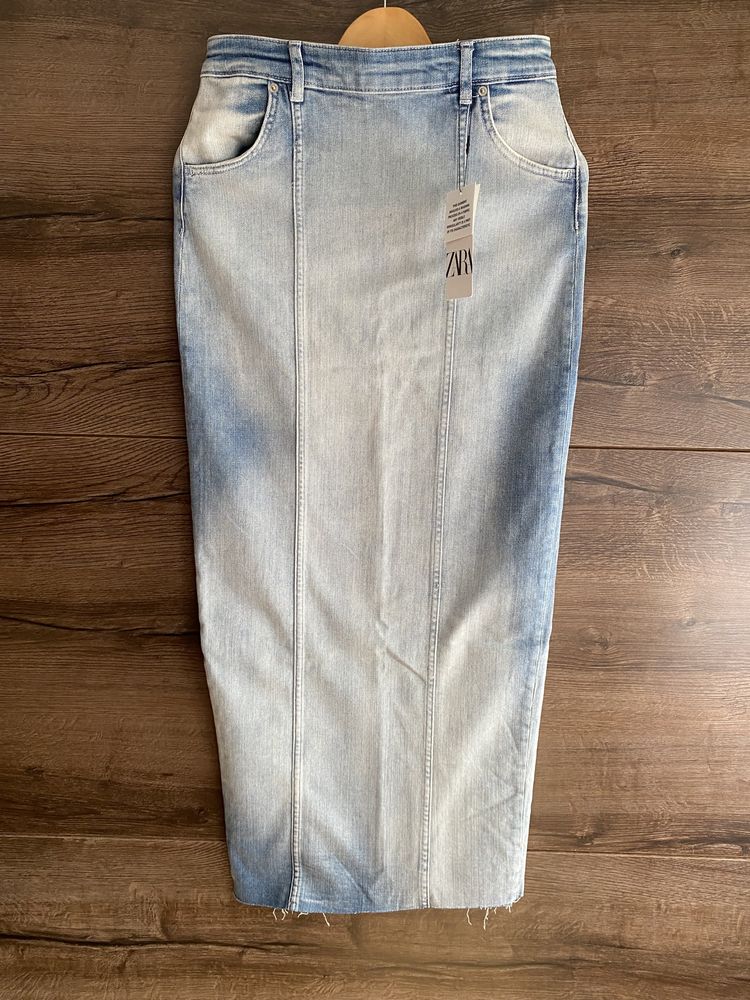 Spódnica ołówkowa obcisła długa Maxi jeansowa dżinsowa denim
