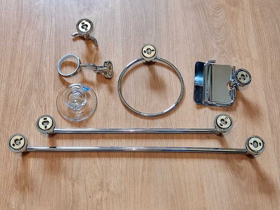 Kit cromado casa de banho 7 peças toalheiros