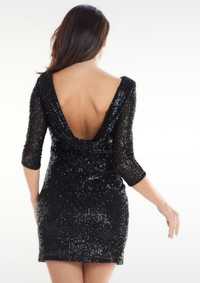 H&M czarna sukienka cekinowa w cekiny 36 S sylwester wieczorowa
