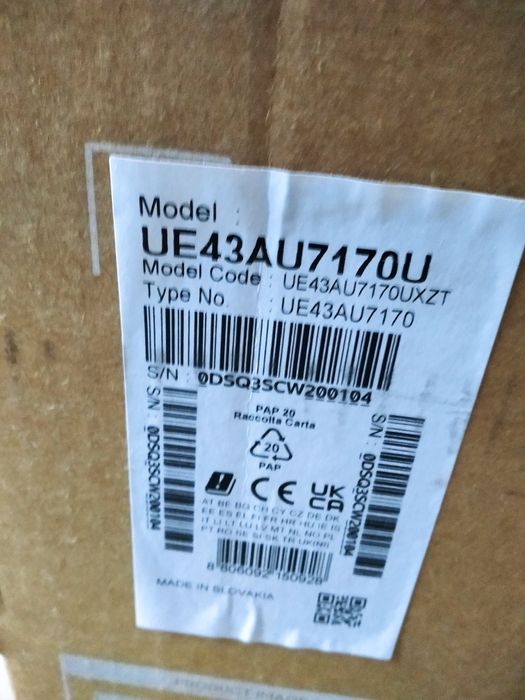 Продам телевізор SAMSUNG UE43AU 7172 SMART Wl -Fl 2024 рік гарантія