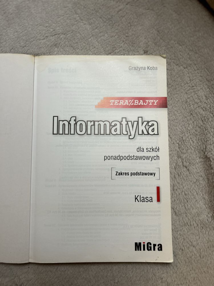 TerazBajty. Informatyka. Klasa 1