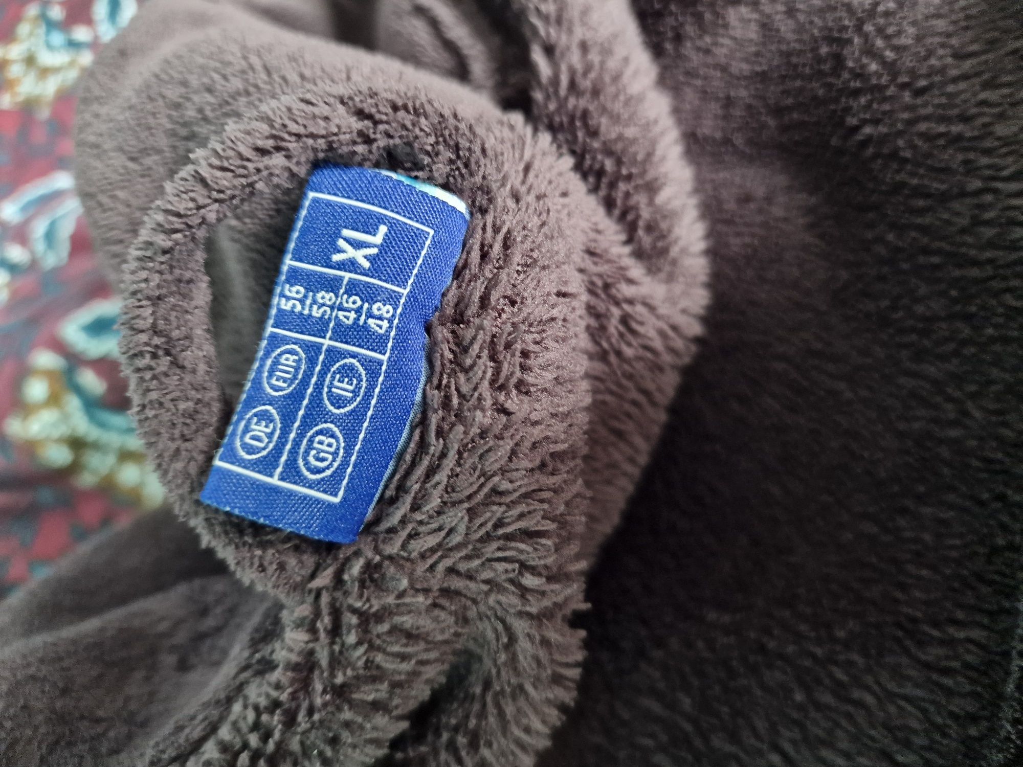 Szlafrok męski lidl miomare XL popiel Wiązany kieszenie pasek brązowy