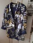 Marynarka Vintage w Stylu Marynarskim – Oversize, z Poduszkami