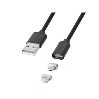 Kabel Usb-Usb Micro C Lighting Magnetyczny 1M K&M