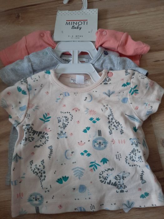 Zestaw 3 bluzeczek dziewczęcych 62-68