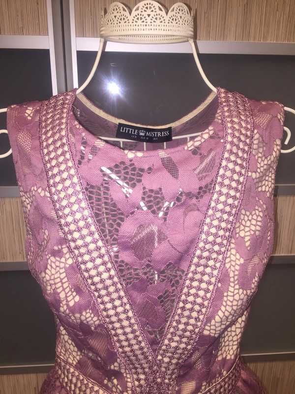 Ażurkowa SUKIENKA fioletowa ASOS