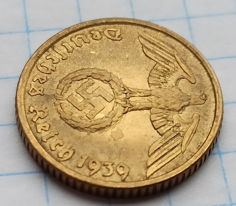 Монета 5 рейхспфеннигов, 1939 год 'А' Берлин