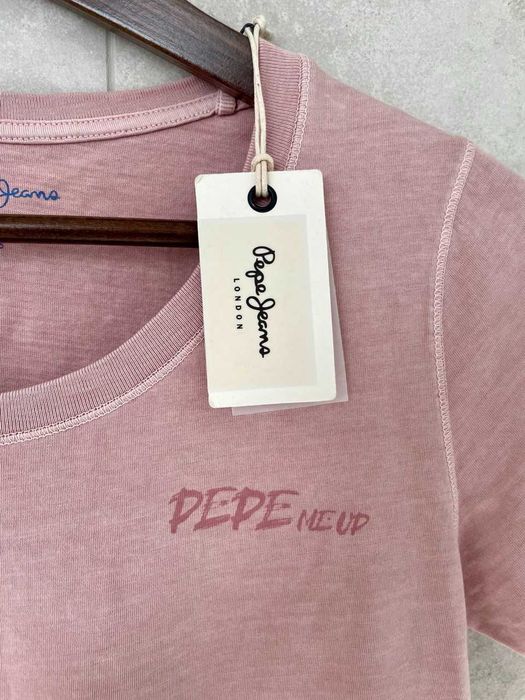 NOWA z metką koszulka tshirt bluzka Pepe Jeans S 36 pudrowy róż różowy
