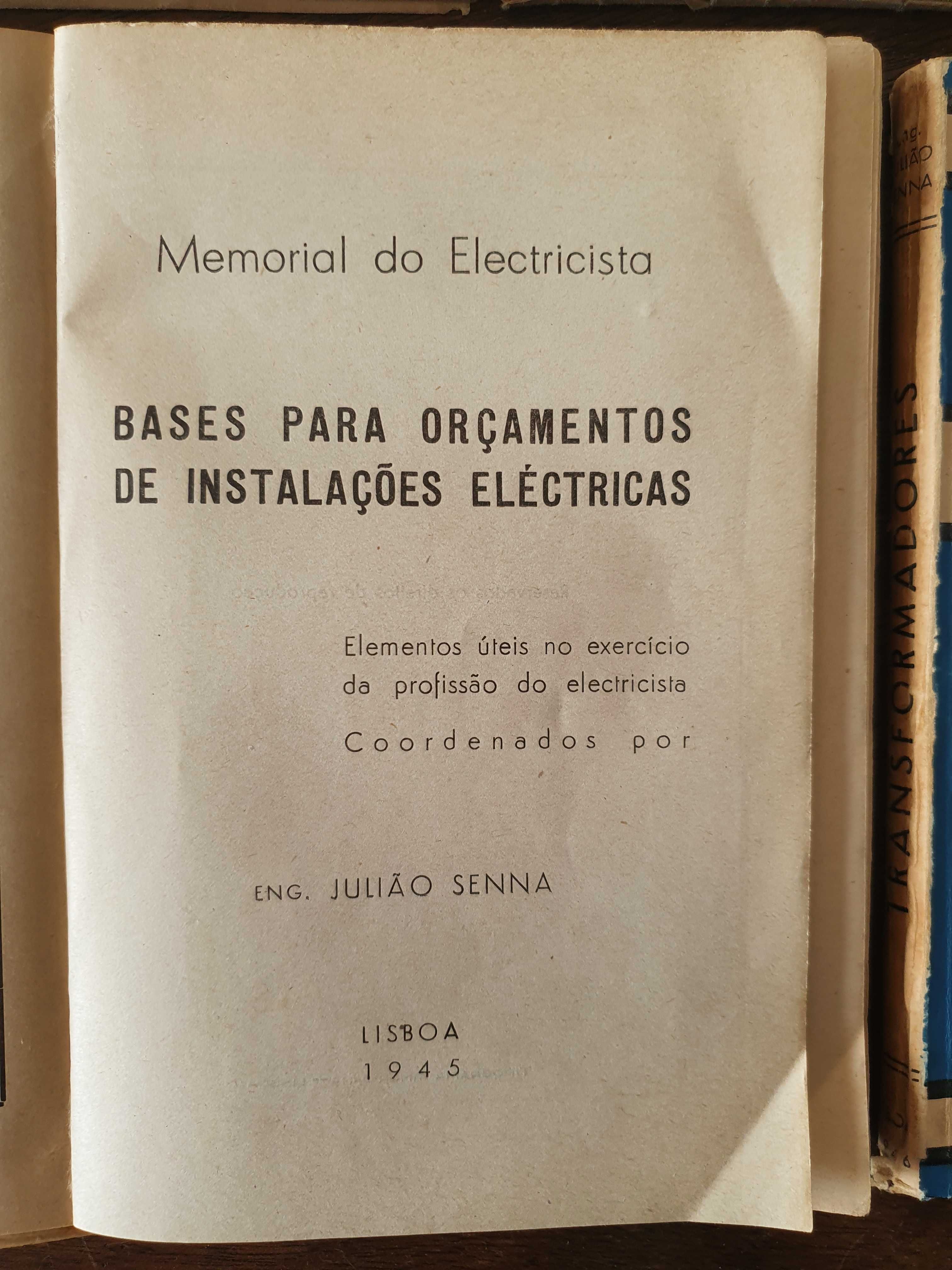 Livros "Memorial do Electricista" por Engenheiro Julião Senna