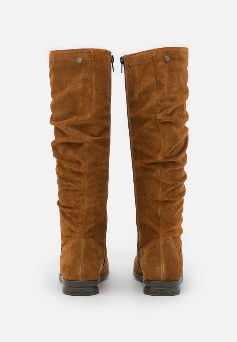 Tamaris Muszkieterki kozaki skórzane zamszowe rude 39