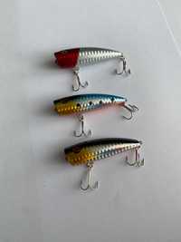 3 szt x wobler woblery popper 6,5cm 8,3g