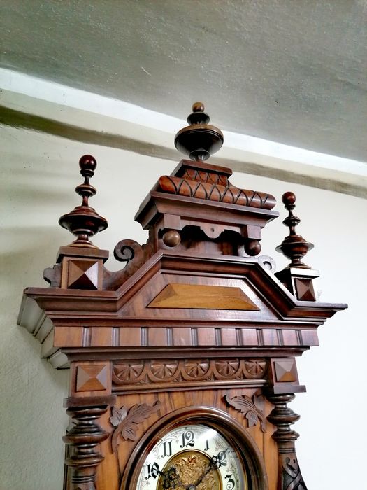 Piękny zegar GUSTAV BECKER wiszący Ślązak z 1900r.