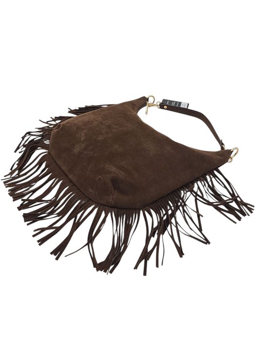 Torebka boho na ramię zamsz brąz czekolada